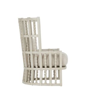 Norene Gray Wing Chair, Demetria Parchment by Currey and Company - view 5