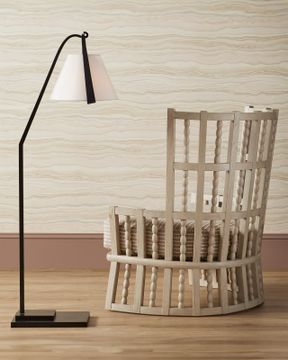 Norene Gray Wing Chair, Demetria Parchment by Currey and Company - view 7