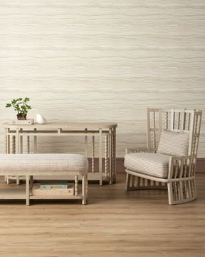 Norene Gray Wing Chair, Demetria Parchment by Currey and Company - view 8