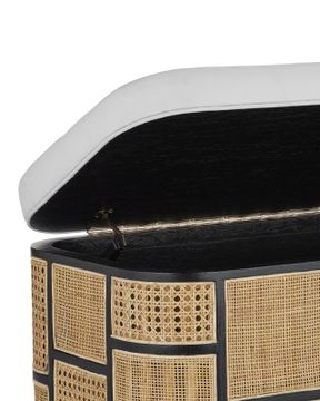 Anisa Black Storage Bench, Muslin by Currey and Company - view 2