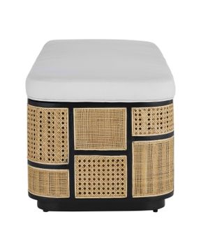 Anisa Black Storage Bench, Muslin by Currey and Company - view 4