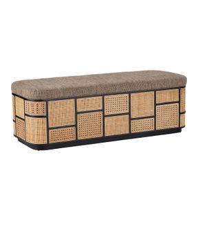 Anisa Black Storage Bench, Trailside Natural Instinct Safari by Currey and Company