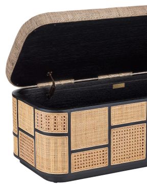 Anisa Black Storage Bench, Trailside Natural Instinct Safari by Currey and Company - view 2
