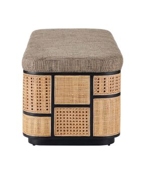 Anisa Black Storage Bench, Trailside Natural Instinct Safari by Currey and Company - view 5