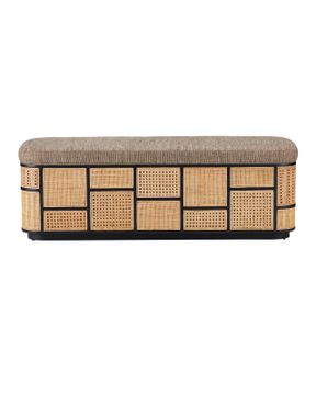 Anisa Black Storage Bench, Trailside Natural Instinct Safari by Currey and Company - view 6