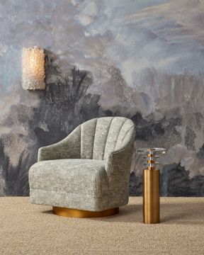 Inga Swivel Chair, Cindaria Celadon by Currey and Company - view 8