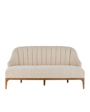 Inga Settee, Crhom Nona Oatmeal by Currey and Company - view 4