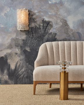 Inga Settee, Crhom Nona Oatmeal by Currey and Company - view 7