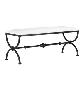 Agora Bronze Bench, Muslin by Currey and Company