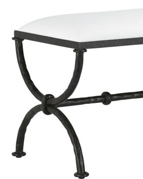 Agora Bronze Bench, Muslin by Currey and Company - view 2