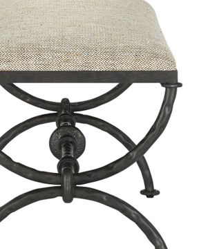 Agora Bronze Bench, Calcutta Peppercorn by Currey and Company - view 2
