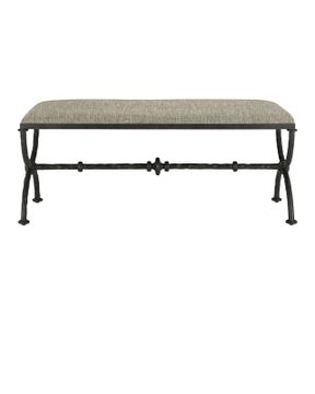 Agora Bronze Bench, Calcutta Peppercorn by Currey and Company - view 3