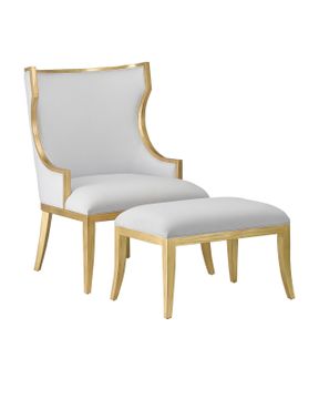 Garson Gold Armchair, Muslin by Currey and Company - view 3