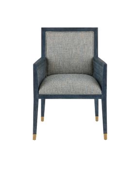 Santos Vintage Navy Armchair, Barrett Dusk by Currey and Company - view 6
