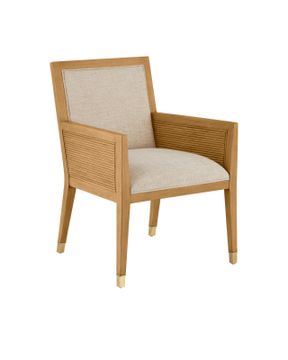 Santos Sea Sand Armchair, Liller Malt by Currey and Company