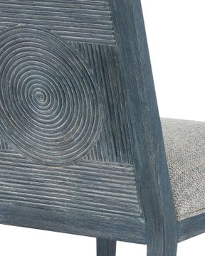 Santos Vintage Navy Side Chair, Barrett Dusk by Currey and Company - view 2