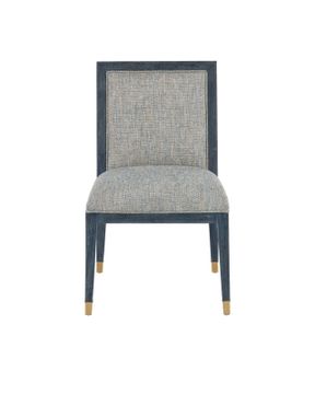 Santos Vintage Navy Side Chair, Barrett Dusk by Currey and Company - view 6