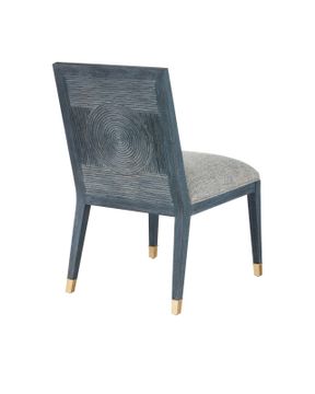 Santos Vintage Navy Side Chair, Barrett Dusk by Currey and Company - view 7