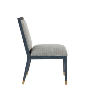 Santos Vintage Navy Side Chair, Barrett Dusk by Currey and Company - view 8