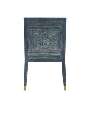 Santos Vintage Navy Side Chair, Barrett Dusk by Currey and Company - view 9