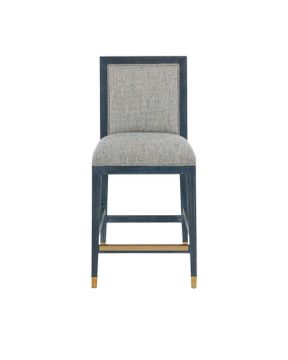 Santos Vintage Navy Counter Stool, Barrett Dusk by Currey and Company - view 6
