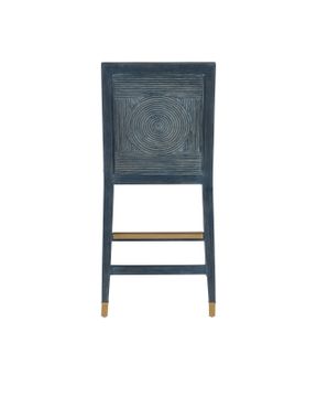 Santos Vintage Navy Counter Stool, Barrett Dusk by Currey and Company - view 9