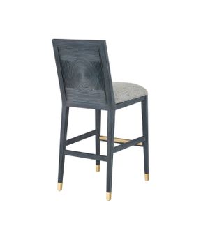 Santos Vintage Navy Bar Stool, Barrett Dusk by Currey and Company - view 7