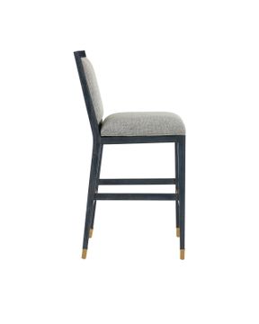 Santos Vintage Navy Bar Stool, Barrett Dusk by Currey and Company - view 8