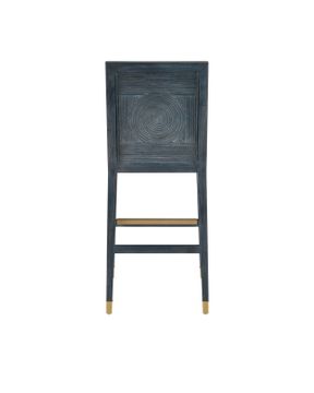 Santos Vintage Navy Bar Stool, Barrett Dusk by Currey and Company - view 9