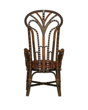 Benin Throne Brown Armchair, Linho Adobe by Currey and Company - view 4