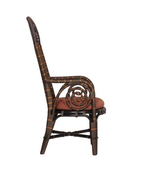 Benin Throne Brown Armchair, Linho Adobe by Currey and Company - view 5