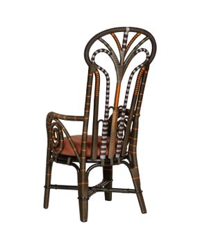 Benin Throne Brown Armchair, Linho Adobe by Currey and Company - view 7
