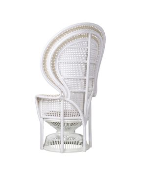 Emanuelle White Armchair, Linho Sand by Currey and Company - view 3