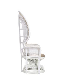 Emanuelle White Armchair, Linho Sand by Currey and Company - view 6