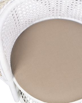 Emanuelle White Armchair, Linho Sand by Currey and Company - view 7