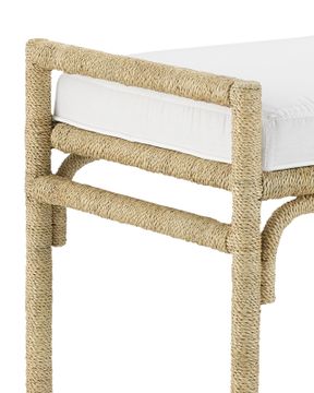 Olisa Natural Ottoman, Muslin by Currey and Company - view 2