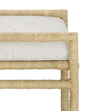 Olisa Natural Ottoman, Rowann Pearl by Currey and Company - view 2
