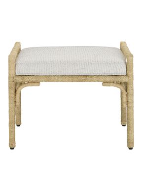Olisa Natural Ottoman, Rowann Pearl by Currey and Company - view 3