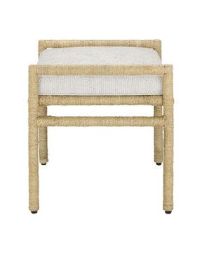 Olisa Natural Ottoman, Rowann Pearl by Currey and Company - view 4