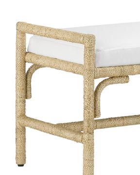 Olisa Natural Bench, Muslin by Currey and Company - view 2