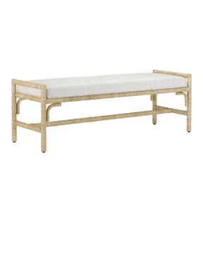 Olisa Natural Bench, Rowann Pearl by Currey and Company