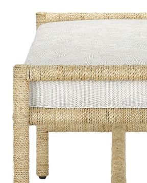 Olisa Natural Bench, Rowann Pearl by Currey and Company - view 2