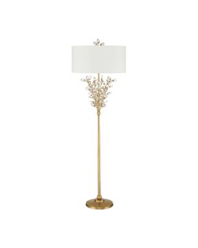 Forget-Me-Not Gold Floor Lamp by Currey and Company - view 6