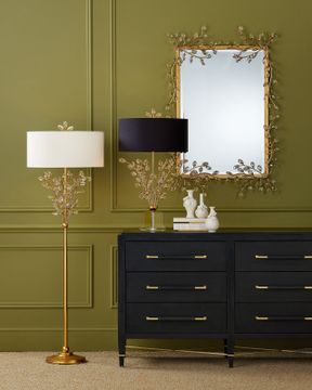 Forget-Me-Not Gold Floor Lamp by Currey and Company - view 7
