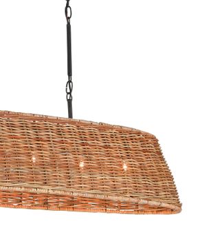 Basket Natural Oval Chandelier by Currey and Company - view 2