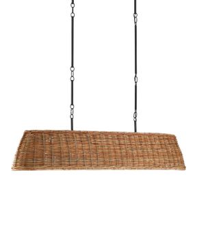 Basket Natural Oval Chandelier by Currey and Company - view 4