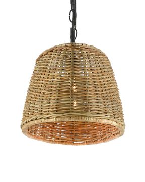 Basket Natural Oval Chandelier by Currey and Company - view 6
