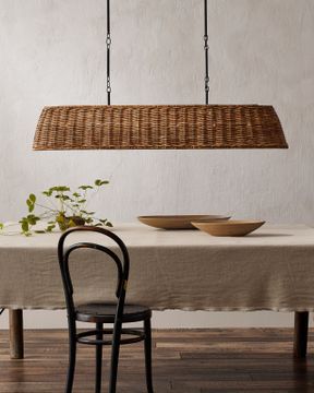 Basket Natural Oval Chandelier by Currey and Company - view 8