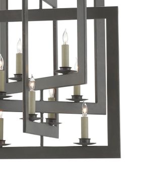 Middleton Small Bronze Chandelier by Currey and Company - view 2