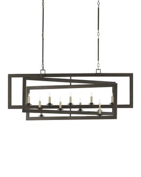 Middleton Rectangular Bronze Chandelier by Currey and Company